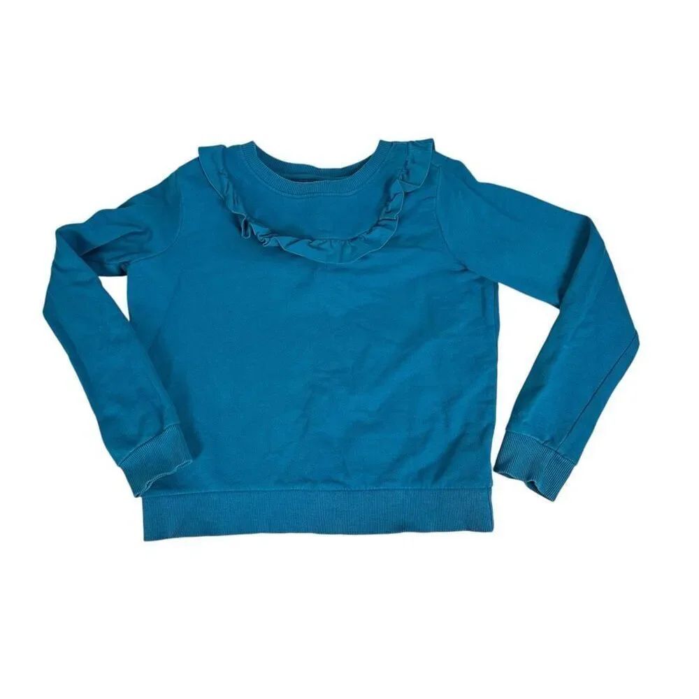 Hanna Andersson Teal Ruffle Sweatshirt 150 / 12